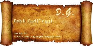Dabi Györgyi névjegykártya